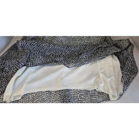 New! Sangria Size 12 Modern Sleeveless Cocktail Party Midi Dress ~ Black & White - Picture 7 of 9